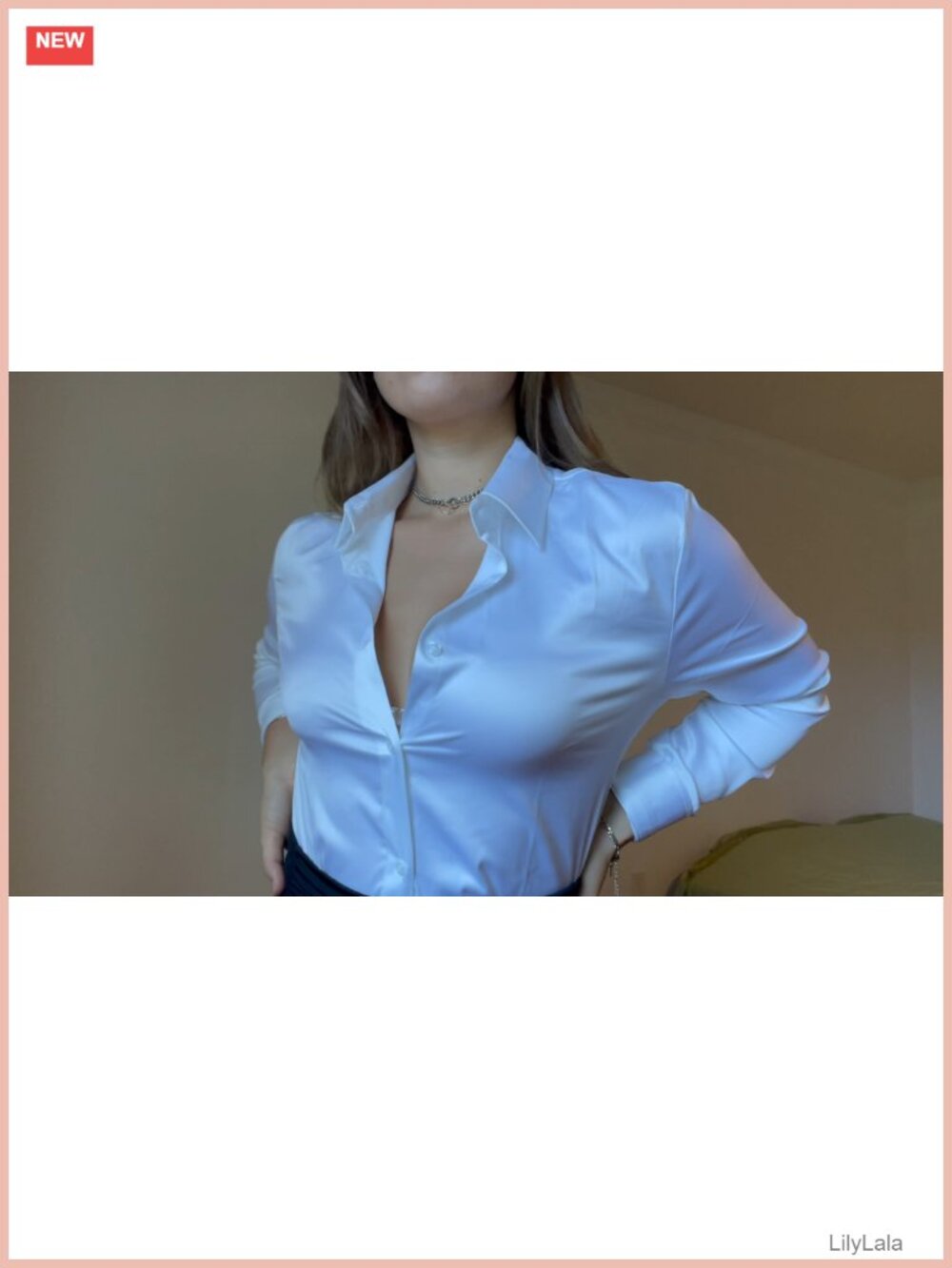 CUNLIN Womens Satin Silk Button Down Shirt Long Sleeve Blouse - Picture 5 of 6
